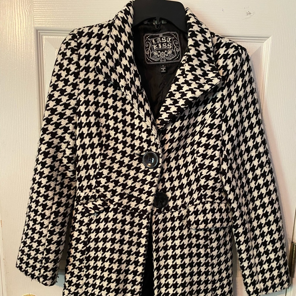 Black and white patterned coat